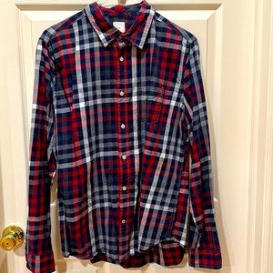 Long Sleeve Button Down Plaid Shirt